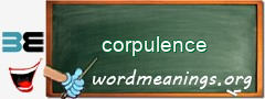 WordMeaning blackboard for corpulence